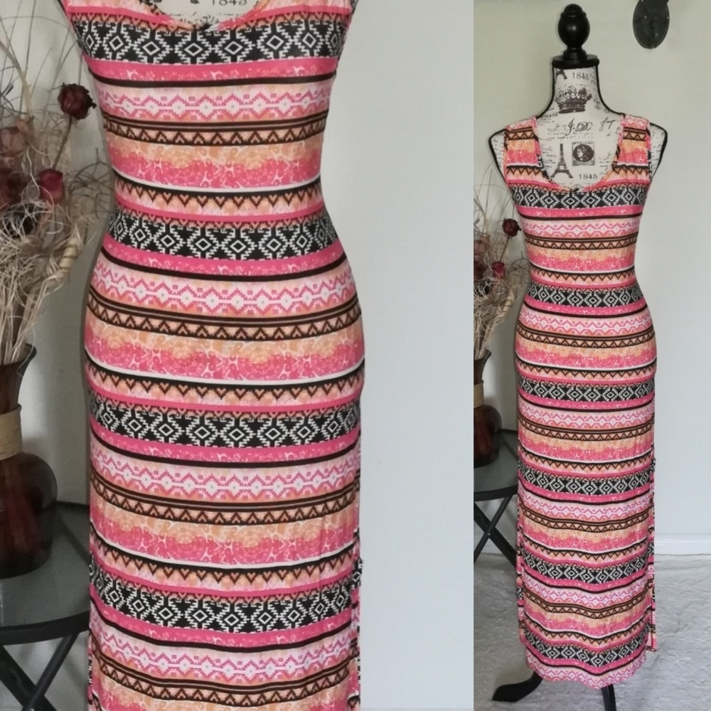 Aztec Orange Maxi Dress